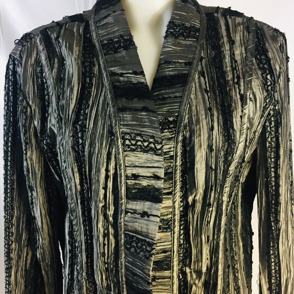 Chico’s Black Silver Jacket Sz.3